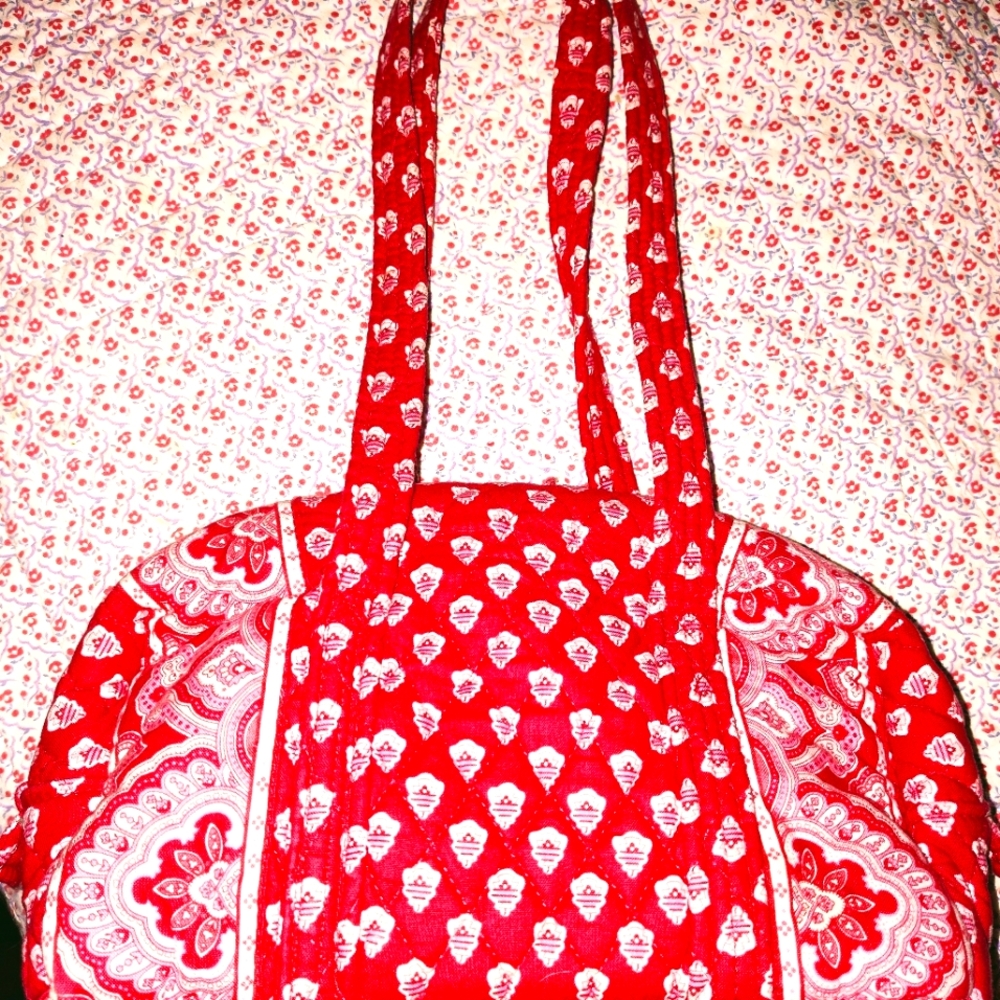 Vera Bradley red & white bandana shoulder bag.